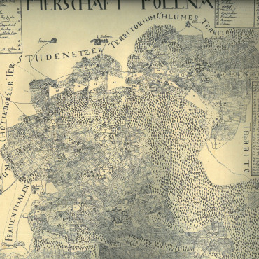 Mapa HERSCHAFT POLLNA (PANSTVÍ POLNÁ) z roku 1780.